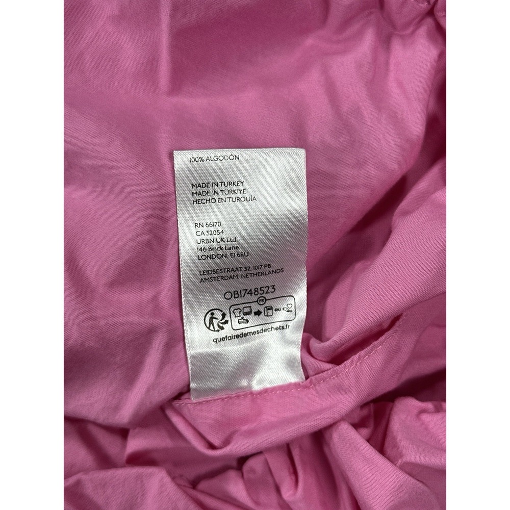 Maeve by Anthropologie Strapless Cotton Poplin Bubble Top Pink Rose Size Large - Picture 9 of 9